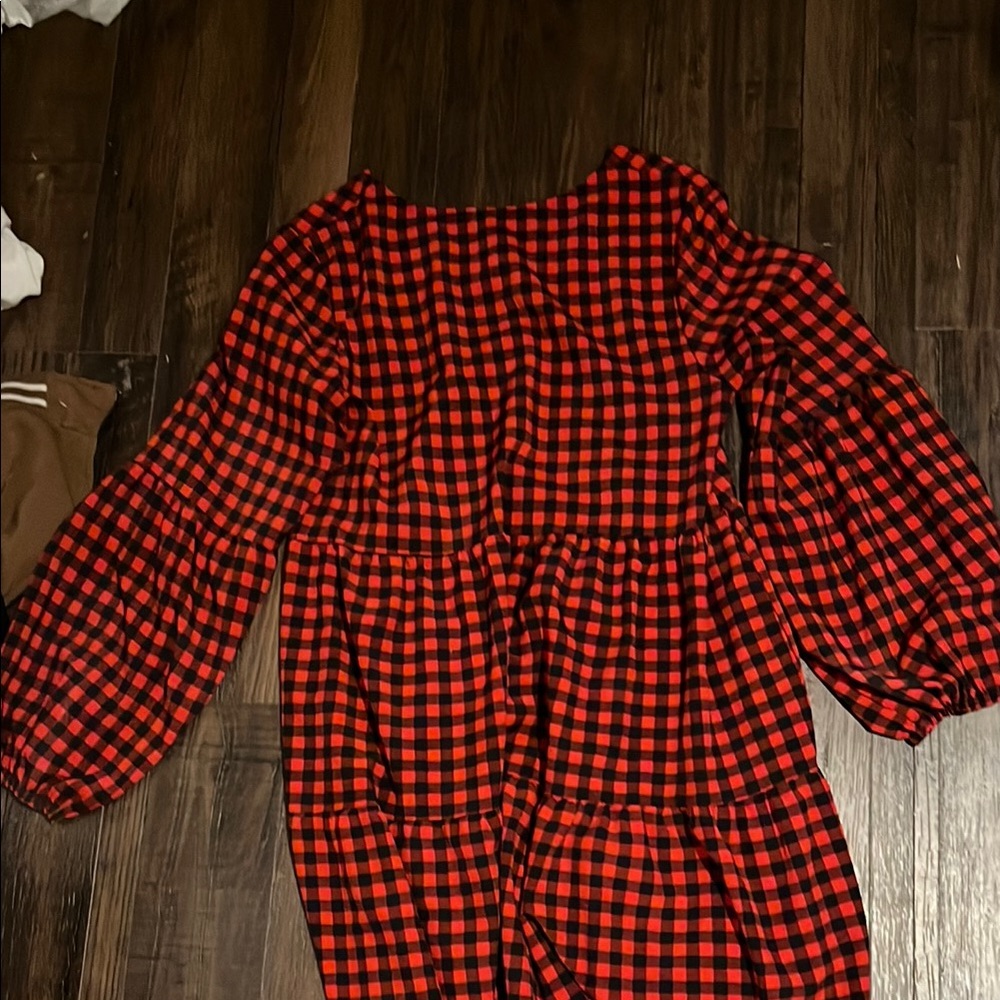 Red and Black Plaid Dress